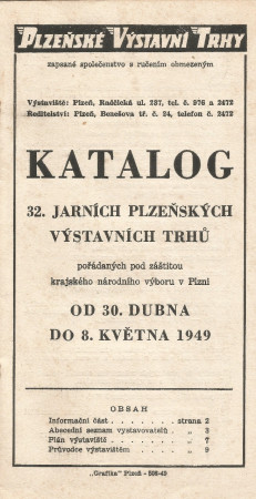 PVT jaro 1949 - katalog, úvodní stránka
